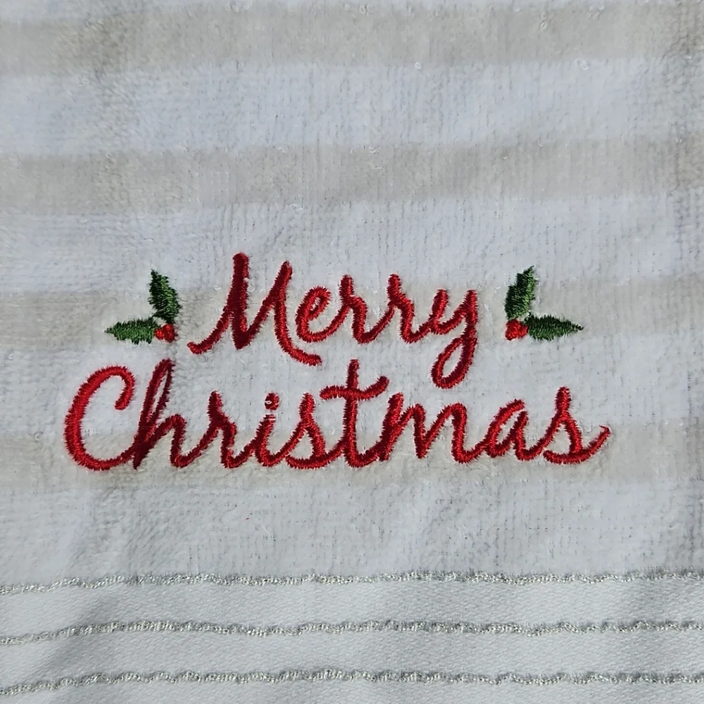 St. Nicholas Square Merry Christmas Hand Towel Holiday 100% Cotton 16